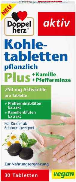 Doppelherz Kohletabletten + Kamille + Pfefferminze 30 Tabletten