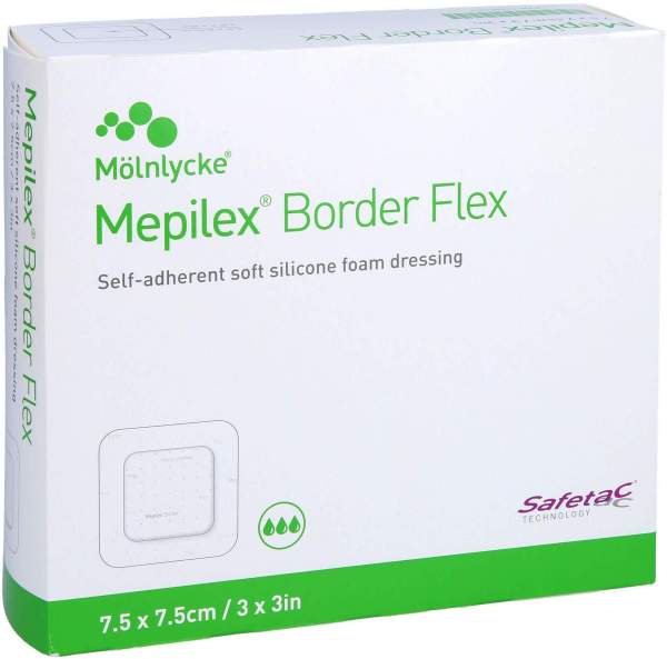 Mepilex Border Flex Schaumverband haftend 7,5 x 7,5 cm 10 Stück