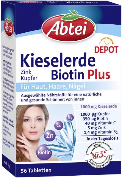 Abtei Kieselerde Plus Biotin Depot 56 Tabletten