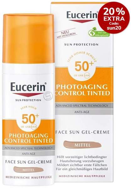 Eucerin Sun Photoaging Control Tinted Face Gel-Creme LSF 50+ Mittel 50 ml