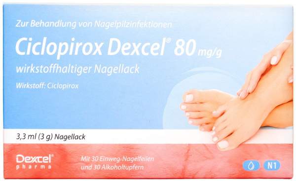 Ciclopirox Dexcel 80 mg je g wirkstoffhaltaltiger Nagellack