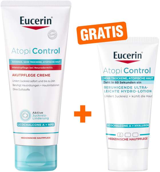 Eucerin AtopiControl Akut Creme 100 ml + gratis AtopiControl Hydro-Lotion 20 ml
