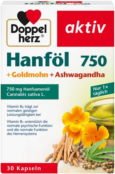 Doppelherz Aktiv Hanföl+goldmohn+ashwagandha Kapseln 30 Stück