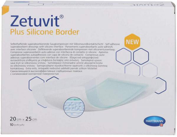 Zetuvit Plus Silicone Border Steril 20 X 25 cm 10 Stück