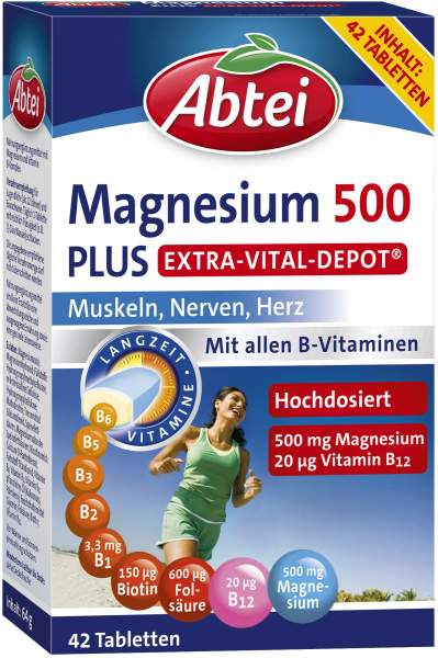 Abtei Magnesium 500 Plus Extra-Vital-Depot 42 Tabletten