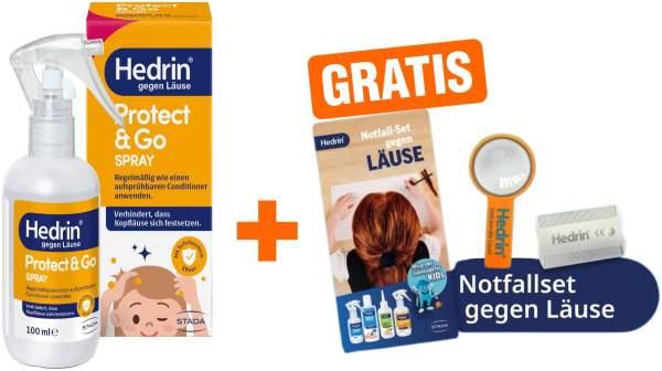 Hedrin Protect &amp; Go Spray 100 ml + gratis Hedrin Notfall-Set gegen Läuse 1 Stück