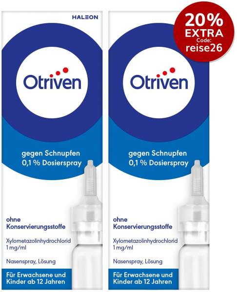 Otriven 0,1 % Dosierspray ohne Konservierungsstoffe 2 x 10 ml