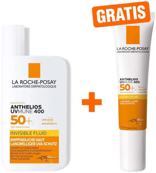La Roche Posay Anthelios Invisible Fluid UVMune 400 LSF 50+ 50 ml + gratis 15 ml
