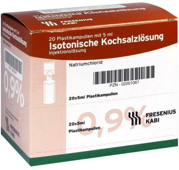 Isotonische Kochsalzlösung 0,9 % Plastik 20 X 5 ml Ampullen
