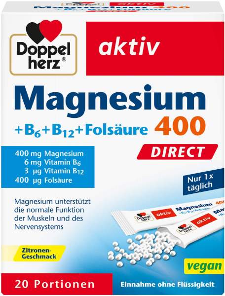 Doppelherz Magnesium &amp; B Vitamine direkt Pellets 20 Stück