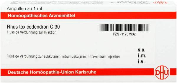 Dhu Rhus Toxicodendron C30 Ampullen 8 X 1 ml