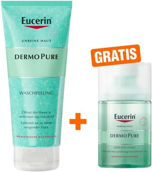 Eucerin DermoPure Waschpeeling 100 ml + gratis Eucerin DermoPure Gesichts-Tonic 100 ml