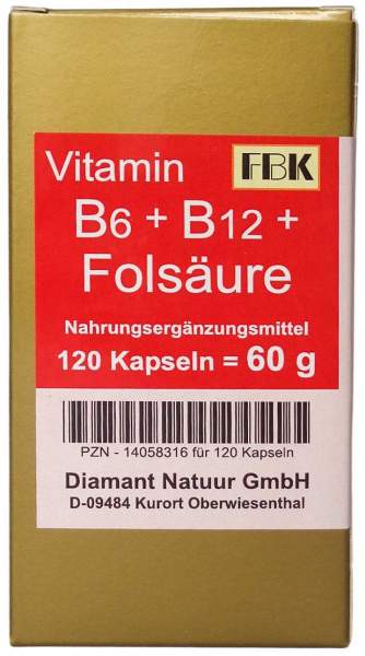 Vitamin B6 B12 Folsäure Kapseln 120 Stück