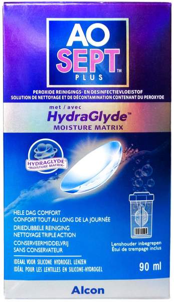 Aosept plus HydraGlyde Lösung 90 ml Reise-Set