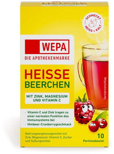 Wepa heiße Beerchen + Vitamin C + Zink + Magnesium 10 x 10 g Pulver