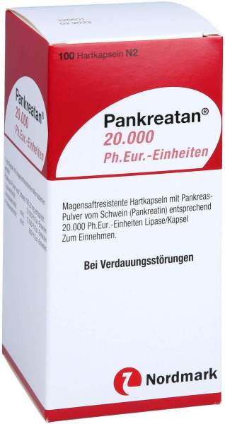 Pankreatan 20.000 Ph.Eur.-Einheiten 100 magensaftresistente Hartkapseln