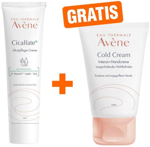 Avene Cicalfate+ Akutpflege Creme 100 ml + gratis Avene Cold Cream Intensiv Handcreme 50 ml