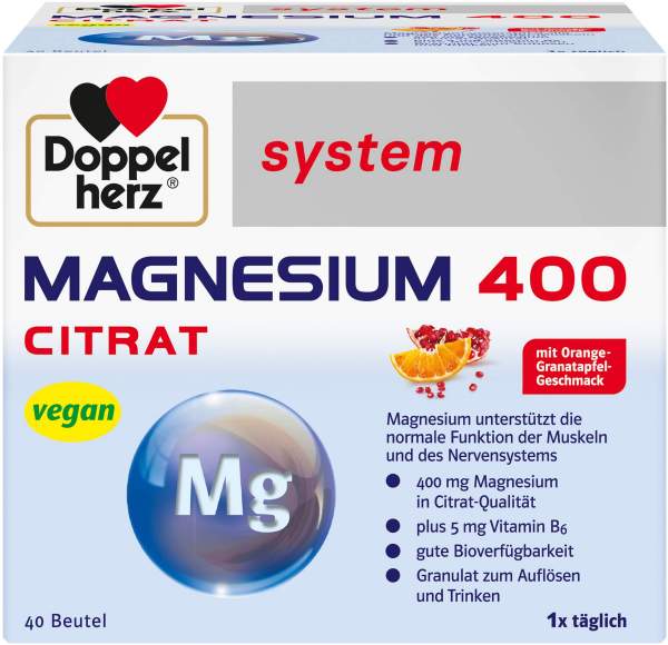 Doppelherz system Magnesium 400 Citrat Granulat 40 Beutel