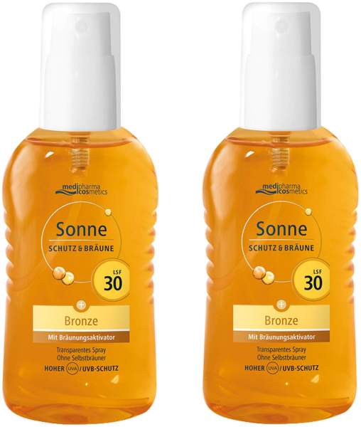 medipharma cosmetics Sonne Schutz &amp; Bräune Bronze LSF 30 2 x 200 ml Pumpspray