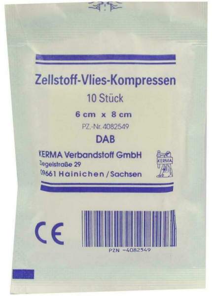Zellstoff Vlies Kompressen 6 X 8 cm Unsteril 10 Kompressen