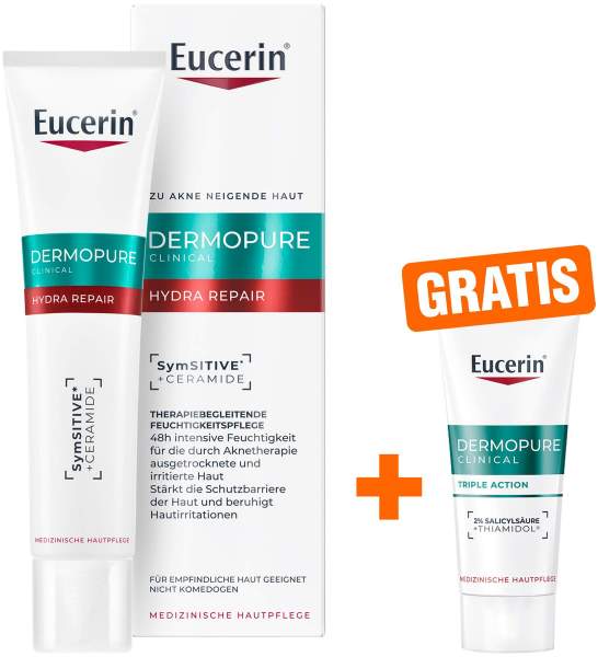 Eucerin DermoPure Clinical Hydra Repair 40 ml + gratis Eucerin DermoPure Clinical Triple Action 7 ml