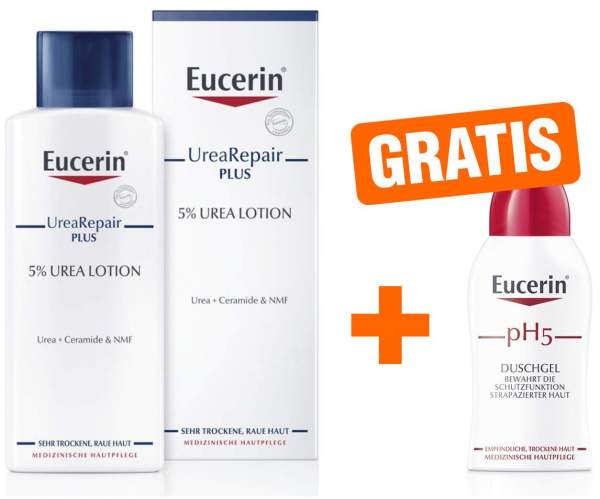 Eucerin UreaRepair Original Lotion 10% 250 ml + gratis Eucerin pH 5 empfindliche Haut Duschgel 50 ml