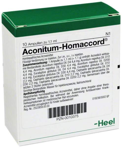 Aconitum Homaccord 10 Ampullen