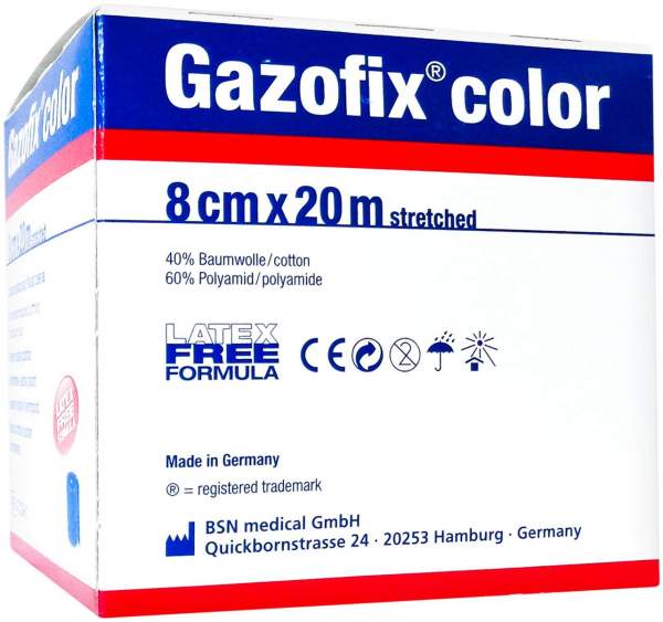 Gazofix Color Fixierbinde Blau 20 M X 8 cm