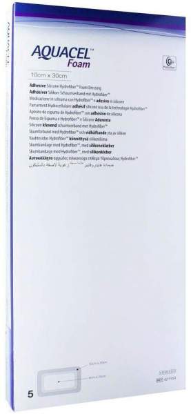 Aquacel Foam Adhäsiv 10x30 cm Verband