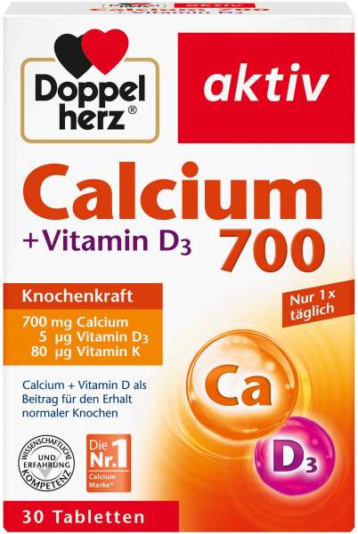 Doppelherz Aktiv Calcium 700 + Vitamin D3 30 Tabletten