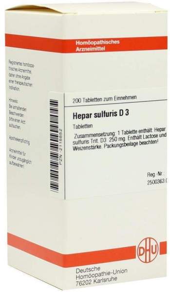 Hepar Sulfuris D3 Dhu 200 Tabletten
