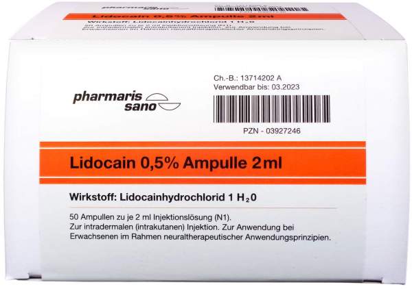 Lidocain 0,5 % Ampullen 2 ml 50 X 2 ml
