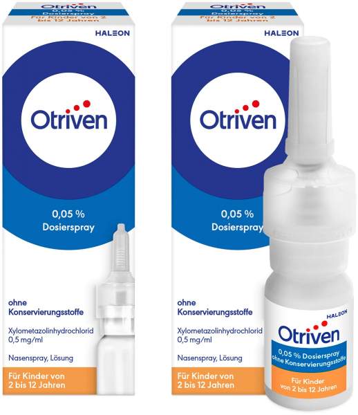 Otriven 0,05 % Dosierspray ohne Konservierungsstoffe für Kinder 2 x 10 ml