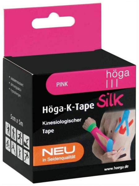 Höga-K-Tape Silk 5 cm X 5 M L.Fr.Pink Kinesiol.Tape 1 Stück
