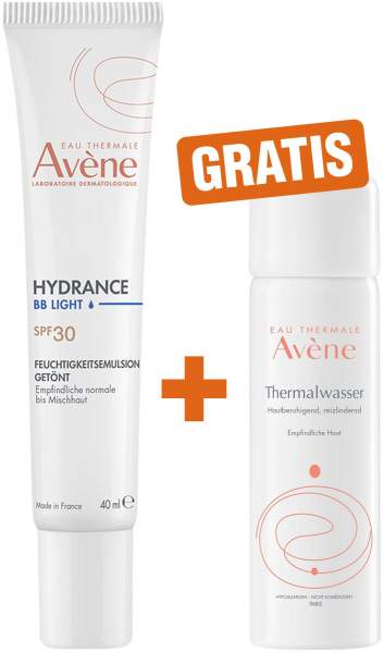 Avene Hydrance BB leicht Feuchtigkeitsemulsion getönt 40 ml + gratis Thermalwasserspray 50 ml