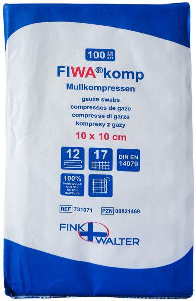 Mullkompressen 10x10 cm Unsteril 12fach