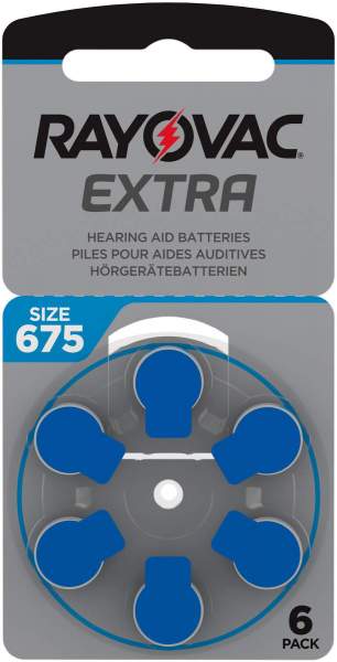 Rayovac Extra Hörgerätebatterie 675 Blau