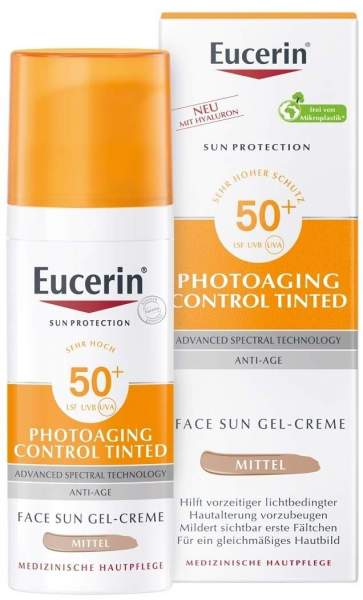 Eucerin Sun Photoaging Control Tinted Face Gel-Creme LSF 50+ Mittel 50 ml