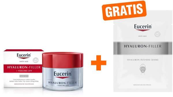 Eucerin Hyaluron Filler + Volume Lift Nachtpflege 50 ml + gratis Hyaluron Filler Intensiv Maske