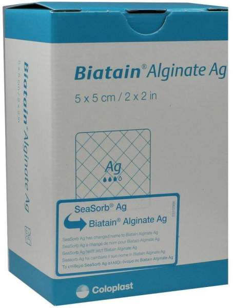 Biatain Alginate AG Kompressen 5x5 cm 10 Stück