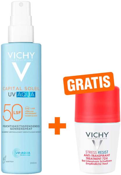Vichy Capital Soleil UV-Aqua Spray LSF 50 200 ml + gratis Vichy Deo Stress Resist 72h 50 ml