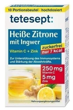 Tetesept Heisse Zitrone Mit Ingwer Zuckerfrei 10 X 3 G Pulver
