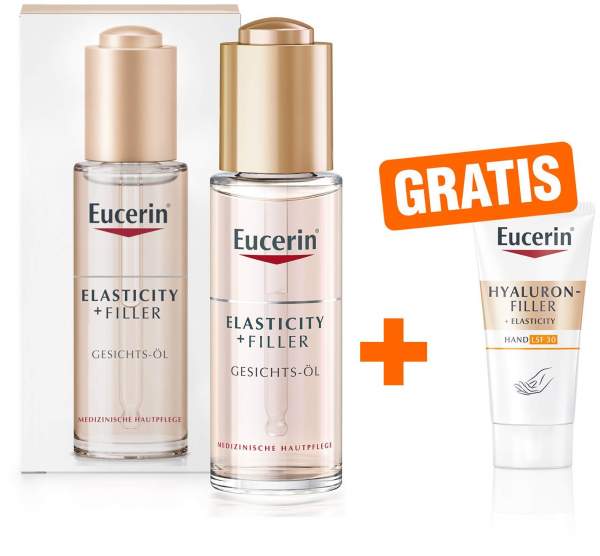 Eucerin Hyaluron Filler + Elasticity Gesichts-Öl 30 ml + gratis Elasticity Handcreme 20 ml