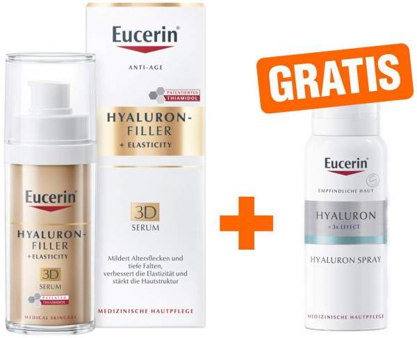 Eucerin Hyaluron Filler + Elasticity 3D Serum 30 ml + gratis Hyaluron Spray 50 ml