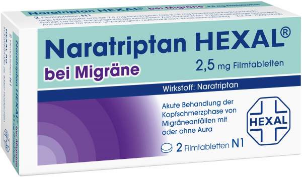 Naratriptan Hexal bei Migräne 2,5 mg 2 Filmtabletten