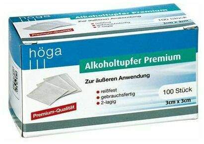 Alkoholtupfer Premium 3 X 3 cm 100 Stück