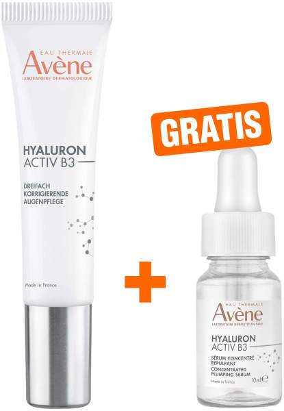 Avene Hyaluron Activ B3 dreifach korrigierende Augenpflege 15 ml + gratis Avene Hyaluro Activ B3 10 ml