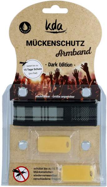 Mückenschutz Armband Karo Grau 1 Stück