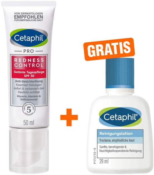 Cetaphil RednessControl getönte Tagespflege SPF30 50 ml Creme + gratis Cetaphil Reinigungslotion 29 ml