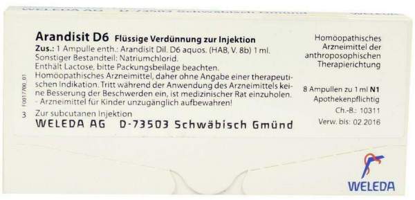 Weleda Arandisit D 6 8 X 1 ml Ampullen